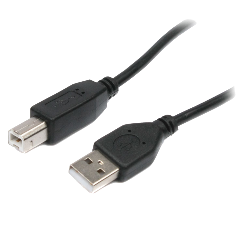 Кабель USB 2.0 AM/BM 1.8m Maxxter black (U-AMBM-6)